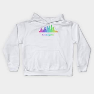 Rainbow Los Angeles skyline Kids Hoodie